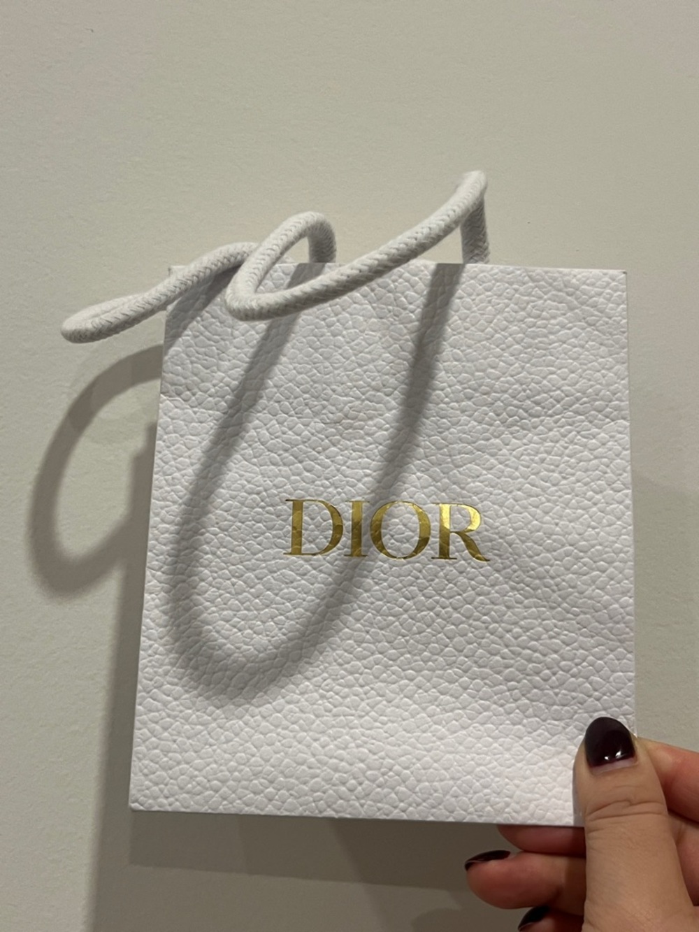 Dior White Mini Paper shopping bag New Gift Bag with Gold Logo